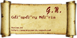 Gáspáry Mária névjegykártya